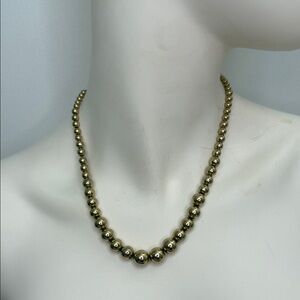 Monet Gold Tone Graduated Bead Necklace 17”